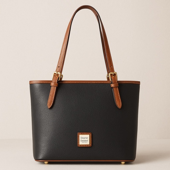 Dooney & Bourke Emily Shoulder Bag Black and Tan - Picture 1 of 14